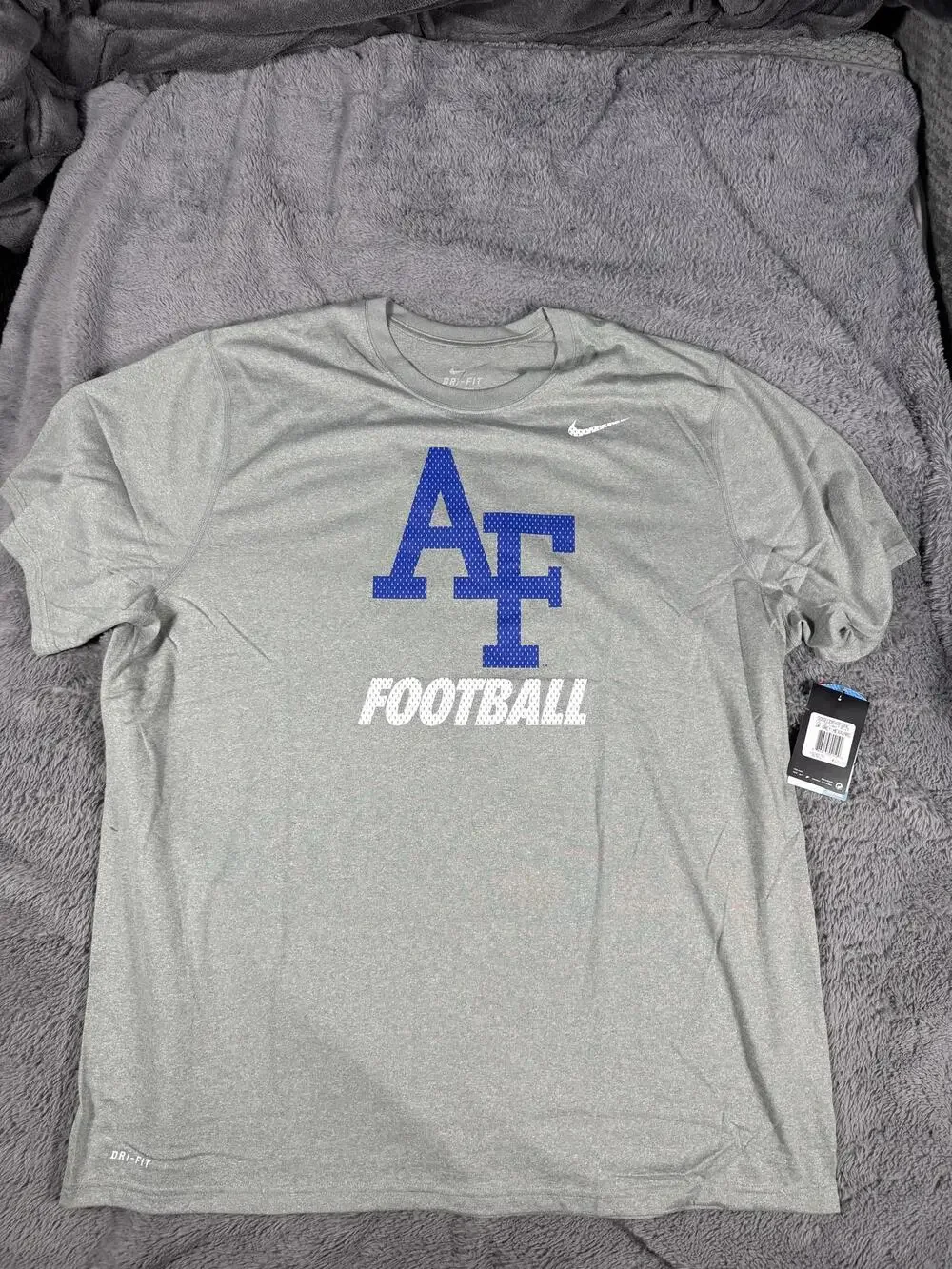 Air Force Falcons Shirt Mens XXL Gray NCAA Football Nike Dri Fit Graphic Tee